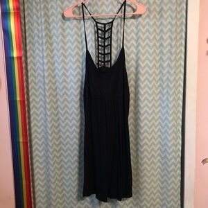Lane Bryant Cacique sleepwear black ladder back strappy detail sleep dress 14/16